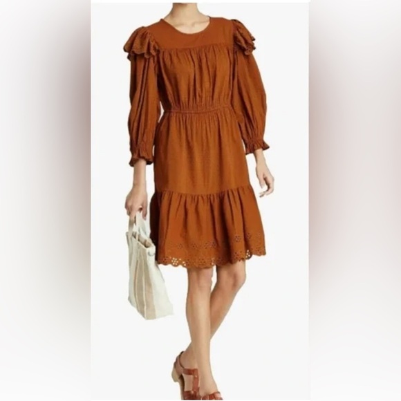 Universal Thread Rust Long Sleeve Dress - Picture 1 of 6